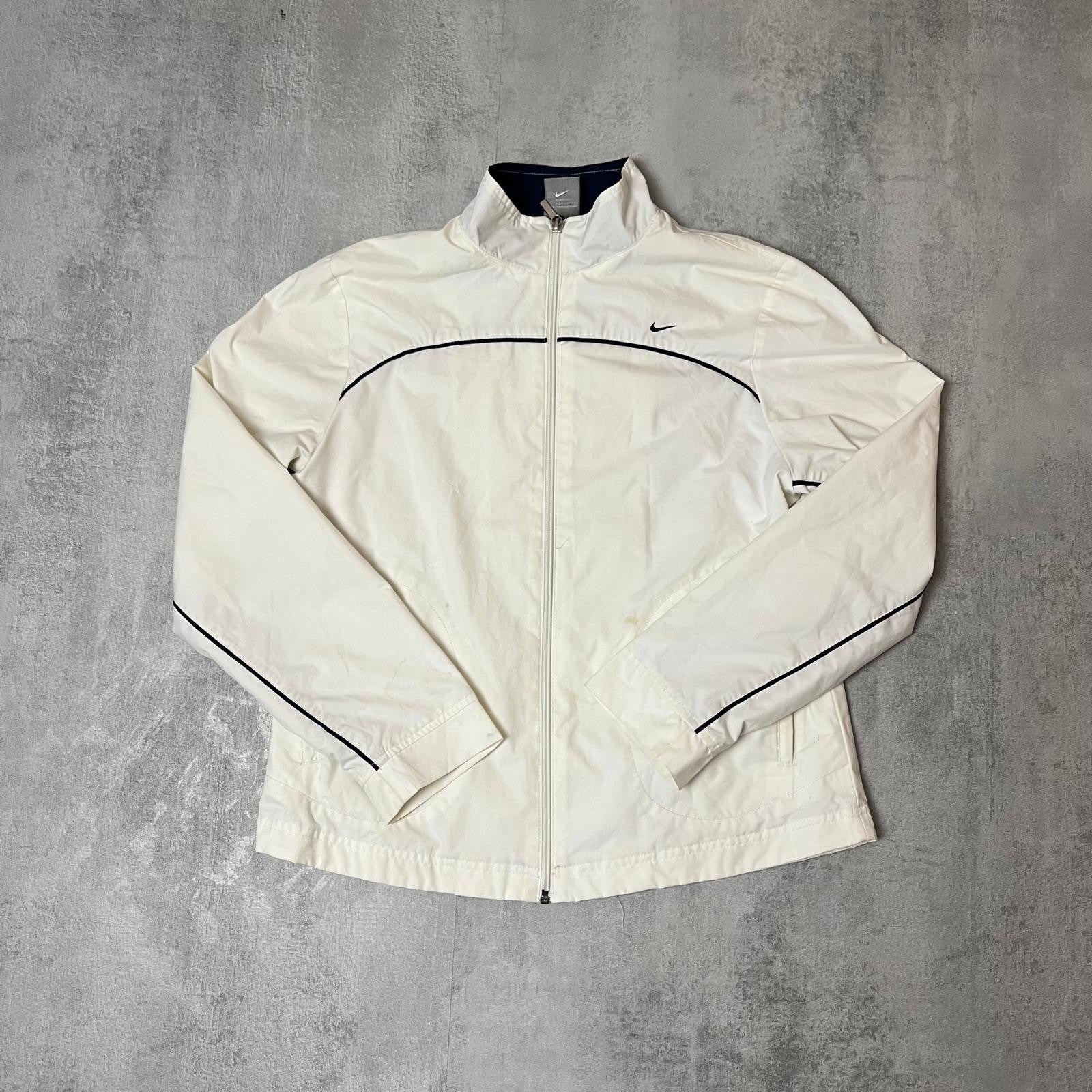 Nike Vintage Jacke Trackjacke Windbreaker Größe M Weiß